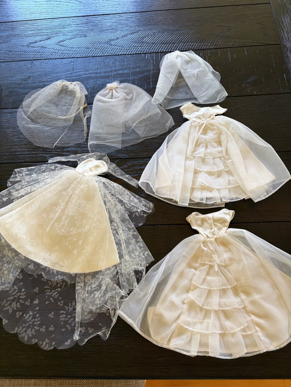 Vintage Barbie #972 and two #947’s Wedding Gowns and accessories